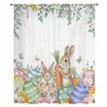 thumbnail image 1 of Spring Easter Sheer Curtains 72 Inches Long, Rabbits Eggs Botanical Floral Leaf Butterfly Light Filering Curtains, Breathable Simi Curtain Privacy Drapes for Living Room Bedroom Window Treatment, 1 of 9