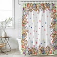 thumbnail image 1 of Spring Easter Shower Curtain Set, Waterproof Shower Curtains for Bathroom, Colorful Eggs Botanical Bunny Plaid Washable Fabric Cloth Bath Curtain for Bathtub Decoration with Hooks 60x72 Inches, 1 of 9