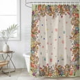 thumbnail image 1 of Spring Easter Shower Curtain Set, Waterproof Shower Curtains for Bathroom, Vintage Colorful Eggs Botanical Bunny Plaid Washable Fabric Bath Curtain for Bathtub Decoration with Hooks 60x72 Inches, 1 of 9