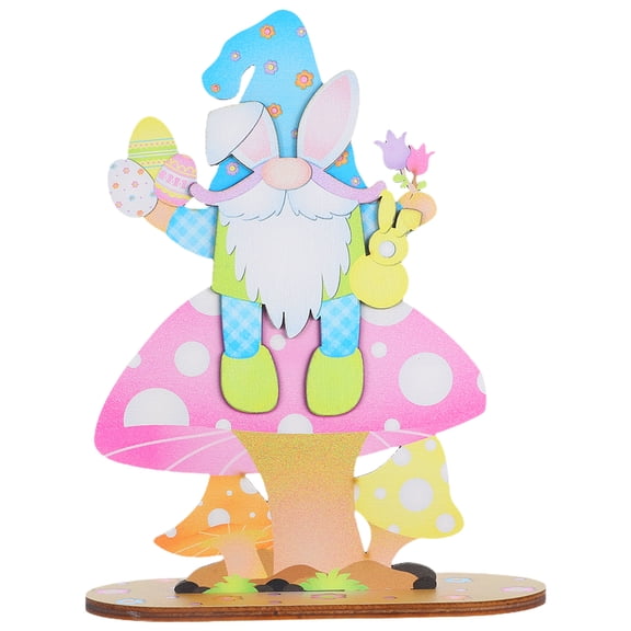 SOPOTUTU Easter Wooden Tabletop Decoration Bunny Design Multi Color 1Pcs Gift Item