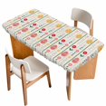thumbnail image 1 of Spring Easter Table Cloths for 3 Foot Rectangle Tables, Green Pink Yellow Eggs Floral Botanical Patio Waterproof Elastic Fitted Tablecloths, Washable Rectangular Table Cover for Camping, 1 of 8
