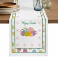 thumbnail image 1 of Spring Easter Table Runner 120 Inches, Watercolor Colorful Eggs Floral Botanical Bed Runner Dresser Scarves Tabletop for Indoor Outdoor Parties/Ceremony/Banquet, 13"x 120", 1 of 8