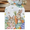 thumbnail image 1 of Spring Easter Table Runner 72 Inches, Rabbit Eggs Eucalyptus Leaf Floral Butterfly Bed Runner Dresser Scarves Tabletop for Indoor Outdoor Parties/Ceremony/Banquet, 18" x 72", 1 of 8