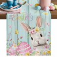 thumbnail image 1 of Spring Easter Table Runner, Rabbit Egg Colorful Flower Butterfly Green Board Cotton Linen Kitchen Table Decoration Washable Dining Tabletop Runners for Home Party Decor 13x60 Inches, 1 of 9