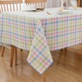 thumbnail image 1 of Spring Easter Tablecloth Rectangle Green Blue White Pastel Buffalo Check Plaid Table Cloth - 60 X 84 Oblong Polyester Gingham Table Cover Countryside Reusable Waterproof for Summer Party Picnic Dinner, 1 of 6