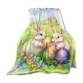 thumbnail image 1 of Spring Easter Throw Blankets,Lightweight Flannel Throw Blankets,Easter Bunny Throw Blankets,Kids Rabbit Blanket,Easter Rabbit Eggsthrow Blanket for Boys Girls,Bunny Fleece Blanket Sherpa Blanket, 1 of 1