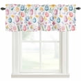 thumbnail image 1 of Spring Easter Valances for Windows Pink Blue Easter Egg Flower Rod Pocket Curtain Valance Window Treatment Short Curtains for Kitchen Living Room, 60"x18", 1 of 9