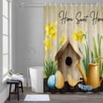 thumbnail image 1 of Spring Eggs Shower Curtain for Bathroom Decor, Kettles Yellow Flower Vintage Home Farm Waterproof Fabric Shower Curtain, 72"x72" Set with 12 Hooks, 1 of 9