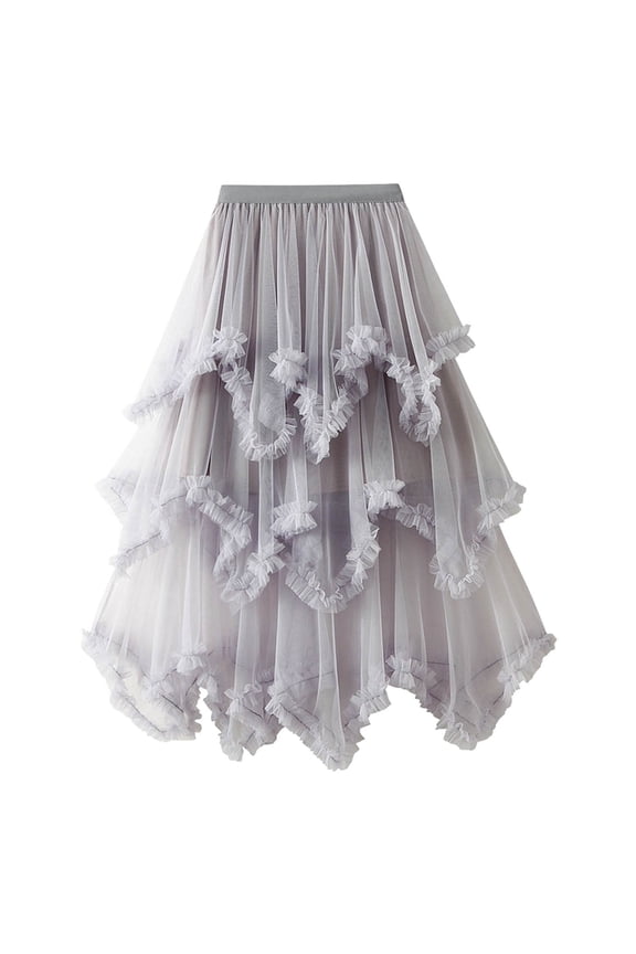 Spring Elastic Women Mesh Solid Skirt A Line Color Waist Long Skirt High Skirt Skirt Girls Christmas Skirt Belly Fringe Skirt Midi Skirt Petite Skirts for Women Christmas Skirt Cheer Skirt Alt Skirts