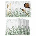 thumbnail image 1 of Spring Emerald Green Eucalyptus Placemats Set of 8, Botanical Leaf Country Placemats for Dining Table, Place Mats for Kitchen Tabletop, Waterproof Wipeable Dining Table Mats Set, 1 of 9