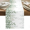 thumbnail image 1 of Spring Emerald Green Eucalyptus Table Runner - 36 Inch Long, Kitchen Dining Table Runner Dresser Scarves, Botanical Leaf Country Farmhouse Decor for Coffee Tables Wedding Party Banquet, 1 of 8