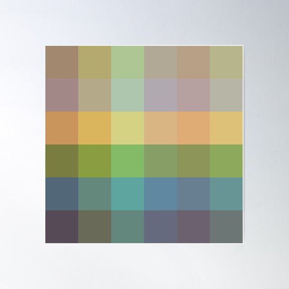 Spring Emergence Rising Plaid 5748 Poster Wall Art, Modern Wall Decor For Living Room Bedroom, 30x30 UNFRAMED