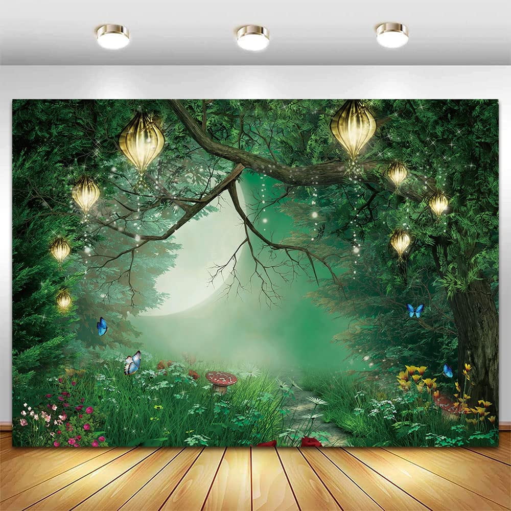 Spring Jungle Forest Backdrop 10x8 Ft - Camping Theme Photography Background For Baby Shower, Parties