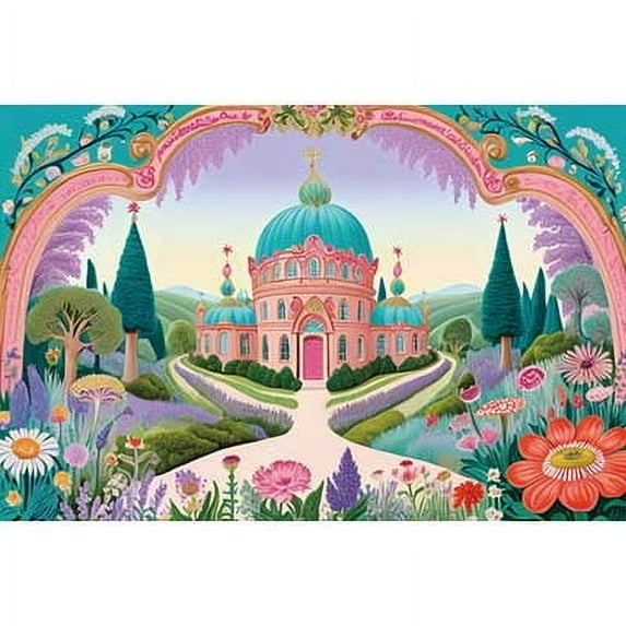 Spring Enchanted Forest Castle Backdrop Gard Flower ss Birthday ration Background Party Studio Props
