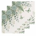 thumbnail image 1 of Spring Eucalyptus Kitchen Dish Towels for Drying Dishes Set of 3, Garden Botanical Leaves Butterflies Waffle Weave Microfiber Hand Tea Bathroom Towels Quick Dry & Absorbent Towel 12x12, 1 of 7