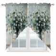 thumbnail image 1 of Spring Eucalyptus Kitchen Window Curtains, Swag Curtains Valance for Bedroom Living Room Bathroom, Pastoral Botanical Leaf Retro Rustic Rod Pocket Window Curtain Block Drapes 2 Panels 28"x36", 1 of 9