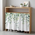 thumbnail image 1 of Spring Eucalyptus Leaves Cabinet Curtain 35"Wx35"L, Dustproof Under Sink Skirt with Self Adhesive Tape, Botanical Summer Cabinet Curtain Cover for Kitchen Sink, Bathroom Vanity, Laundry Room, 1 of 9