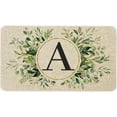 thumbnail image 1 of Spring Eucalyptus Leaves Monogram Letter A Door Mat 30 X 17 Inch Family Last Name Initial Welcome Doormat Indoor Outdoor Entrance Floor Rug Non Slip Spring Summer Decor Rubber Mats, 1 of 6
