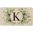 thumbnail image 1 of Spring Eucalyptus Leaves Monogram Letter K Door Mat 30 X 17 Inch Family Last Name Initial Welcome Doormat Indoor Outdoor Entrance Floor Rug Non Slip Spring Summer Decor Rubber Mats, 1 of 6