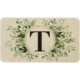thumbnail image 1 of Spring Eucalyptus Leaves Monogram Letter T Door Mat 30 X 17 Inch Family Last Name Initial Welcome Doormat Indoor Outdoor Entrance Floor Rug Non Slip Spring Summer Decor Rubber Mats, 1 of 6