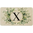 thumbnail image 1 of Spring Eucalyptus Leaves Monogram Letter X Door Mat 30 X 17 Inch Family Last Name Initial Welcome Doormat Indoor Outdoor Entrance Floor Rug Non Slip Spring Summer Decor Rubber Mats, 1 of 6