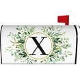 thumbnail image 1 of Spring Eucalyptus Leaves Monogram Letter X Mailbox Cover Magnetic 25.5x21 Inch, Family Last Name Initial Post Letter Box Covers, Spring Summer Seasonal Outdoor Yard Garden Oversized Mailbox Decor, 1 of 1