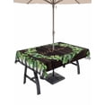 thumbnail image 1 of Spring Eucalyptus Leaves Outdoor Tablecloth - 60x102 Inch Rectangle Dining Table Cover, Farmhouse Botanical Brown Wood Waterproof Outdoor Table Cloth with Umbrella Hole & Zipper for Picnic/Patio, 1 of 7