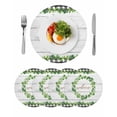 thumbnail image 1 of Spring Eucalyptus Leaves Round 15 Inch Placemats Set of 4, Farmhouse Botanical Gray Wood HeatResistant Non Slip Place Mats for Dining Table, Wipeable Braided Kitchen Table Mats for Housewarming, 1 of 9