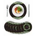 thumbnail image 1 of Spring Eucalyptus Leaves Round 15 Inch Placemats Set of 8, Farmhouse Botanical Brown Wood HeatResistant Non Slip Place Mats for Dining Table, Wipeable Braided Kitchen Table Mats for Housewarming, 1 of 9
