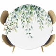 thumbnail image 1 of Spring Eucalyptus Leaves Round Tablecloth 36-44 Inch Round Fitted Table Cloth with Elastic Edge, Botanical Summer Waterproof Table Cover Protector for Outdoor Picnic Party Dining, 1 of 6