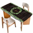 thumbnail image 1 of Spring Eucalyptus Leaves Table Cloths for 4 Foot Rectangle Tables, Farmhouse Botanical Brown Wood Patio Waterproof Elastic Fitted Tablecloths, Washable Rectangular Table Cover for Camping, 1 of 8