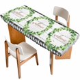 thumbnail image 1 of Spring Eucalyptus Leaves Table Cloths for 8 Foot Rectangle Tables, Farmhouse Botanical Gray Wood Patio Waterproof Elastic Fitted Tablecloths, Washable Rectangular Table Cover for Camping, 1 of 8