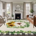 thumbnail image 1 of Spring Eucalyptus Sunflower Area Rug 6x9 Washable Rug Non Slip Farmhouse Birds Rustic Burlap Large Area Rug Soft Stainresistant Indoor Floor Carpet for Living Room Bedroom Home Office Dining Room, 1 of 8
