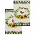thumbnail image 1 of Spring Eucalyptus Sunflower Kitchen Dish Towels for Drying Dishes Set of 2, Farmhouse Birds Rustic Burlap Waffle Weave Microfiber Hand Tea Bathroom Towels Quick Dry & Absorbent Towel 15.7x23.6, 1 of 7