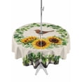 thumbnail image 1 of Spring Eucalyptus Sunflower Outdoor Tablecloth - 60 Inch Round Dining Table Cover, Farmhouse Birds Rustic Burlap Waterproof Outdoor Table Cloth with Umbrella Hole & Zipper for Picnic/Patio/Party, 1 of 7
