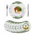 thumbnail image 1 of Spring Eucalyptus Sunflower Round 13 Inch Placemats Set of 8, Farmhouse Birds Gray Wood HeatResistant Non Slip Place Mats for Dining Table, Wipeable Braided Kitchen Table Mats for Housewarming, 1 of 9
