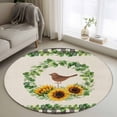 thumbnail image 1 of Spring Eucalyptus Sunflower Round Area Rug 3Ft Washable Small Circle Rugs for Kitchen Entryway, Farmhouse Birds Rustic Burlap Non-Slip Carpet Floor Mats Indoor Outdoor Carpet Runner Home Decor, 1 of 8