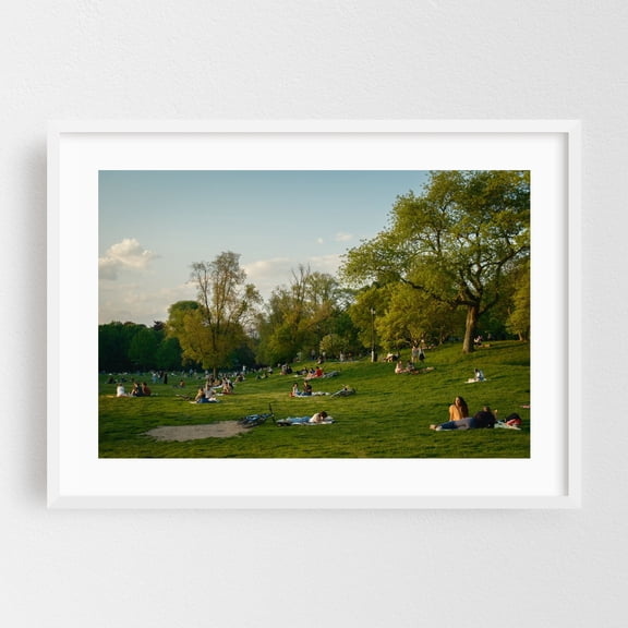 Spring Evening in Prospect Park 01 - Brooklyn New York Photography Nature Scenic Summer Landscape White Framed Wall Art Print 5 x 7 inches