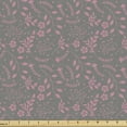 thumbnail image 1 of Spring Fabric by the Yard, Curvy Flower Branches and Leaves Swirly Herbs Blooms Ornamental Motif, Decorative Upholstery Fabric for Sofas and Home Accents, Grey Teal and Pink by Ambesonne, 1 of 5