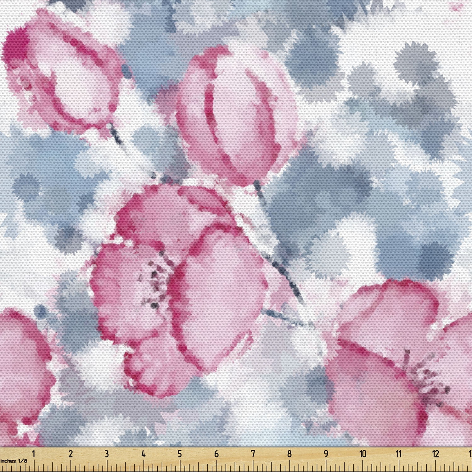 Ambesonne Spring Fabric by the Yard Upholstery, Floral Style Watercolor ...