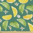 thumbnail image 1 of Spring Fabric by the Yard, Realistic Style Illustration of Lime Tree Flowers and Citrus Slices Art Print, Upholstery Fabric for Dining Chairs Home Decor Accents, Teal Multicolor by Ambesonne, 1 of 5