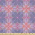 thumbnail image 1 of Spring Fabric by the Yard, Retro Style Flower Petals of Geometric Mosaic Effects Ethnic Mosaic, Decorative Upholstery Fabric for Sofas and Home Accents, Ceil Blue Mauve and Coral by Ambesonne, 1 of 5