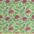 thumbnail image 1 of Spring Fabric by the Yard Upholstery, Romantic Gentle Peony Flowers Composition and Dotted Sketchy Leaves, Decorative Fabric for DIY and Home Accents, Green Pink Charcoal Grey by Ambesonne, 1 of 4