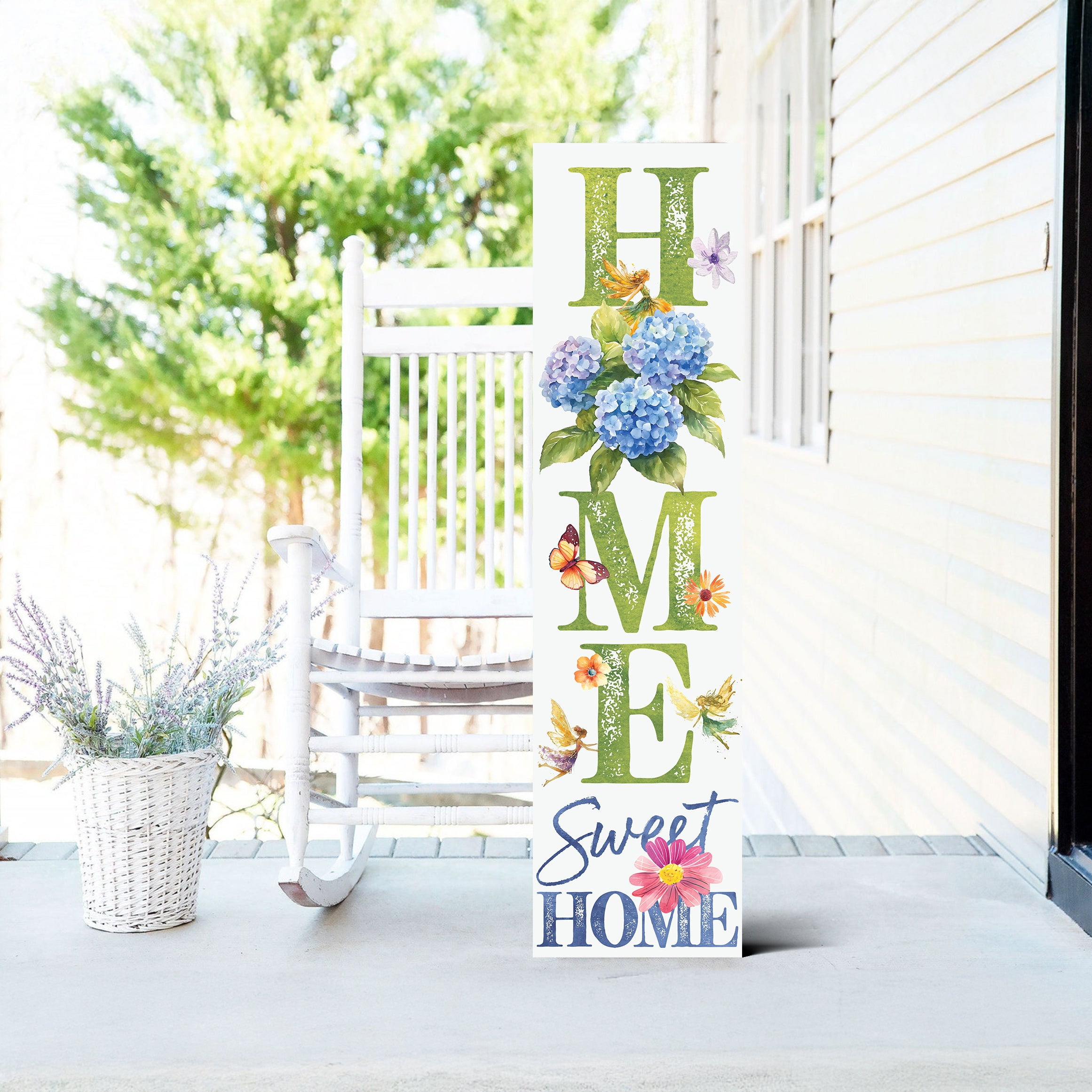 Spring Fairy Hydrangeas Home Sweet Home Porch Sign | Entryway Decor ...