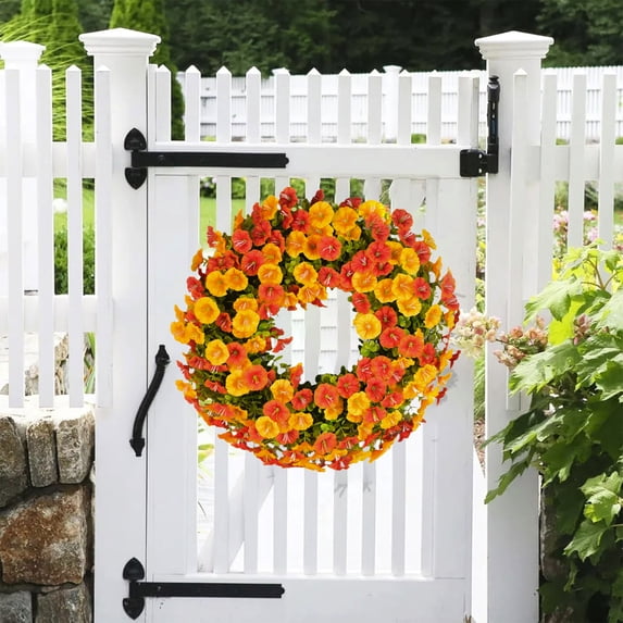 Spring Fake Plants Outdoor Wreath for Windows, Artificial Wreath Summer Wall Decoration, Cute Home Decor Front Door Wreaths