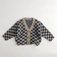 thumbnail image 1 of Spring Fall Children's Sweater Cardigan Soft Knit Plaid Sweater Jacket Boys Girls Button Loungewear Cardigans Navy 7Y, 1 of 9