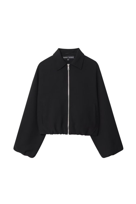 Spring Fall Fashionable Women's Solid Color Lapel Long Sleeved Zipper Casual Top Jacket Oversized Trendy Streetwear Outerwear