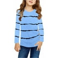 thumbnail image 1 of Spring Fall Kids Long Sleeved Striped Print O-Neck Children T-Shirt Tops, 1 of 2