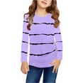thumbnail image 1 of Spring Fall Kids Long Sleeved Striped Print O-Neck Children T-Shirt Tops, 1 of 2