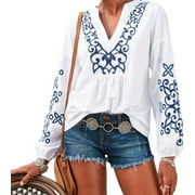 Spring Fall V-Neck Blouse Tops  Blouses for Women Long Sleeve Blouse Elegant Tops Shirts